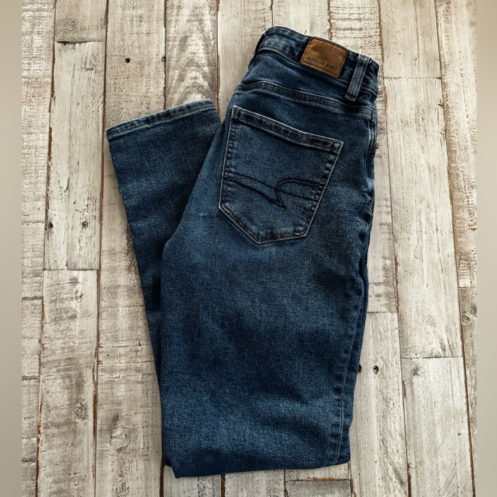 American Eagle Outfitters Women’s Deep Blue Stretch  Skinny Jeans